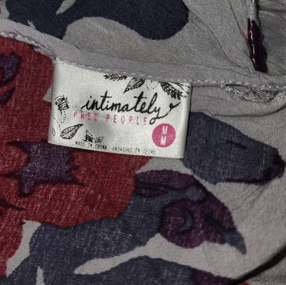 Free People Intimately Mini Trapeze Swing Dress Sleeveless Floral Medium Boho - Picture 9 of 10